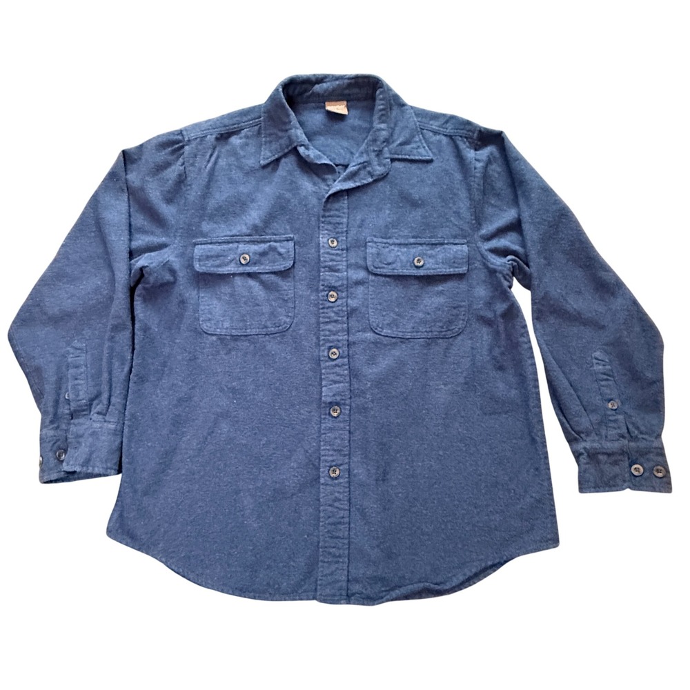 Great Northwest Clothing Co Men's L Blue Cotton Blend Button Up Workwear Shirt